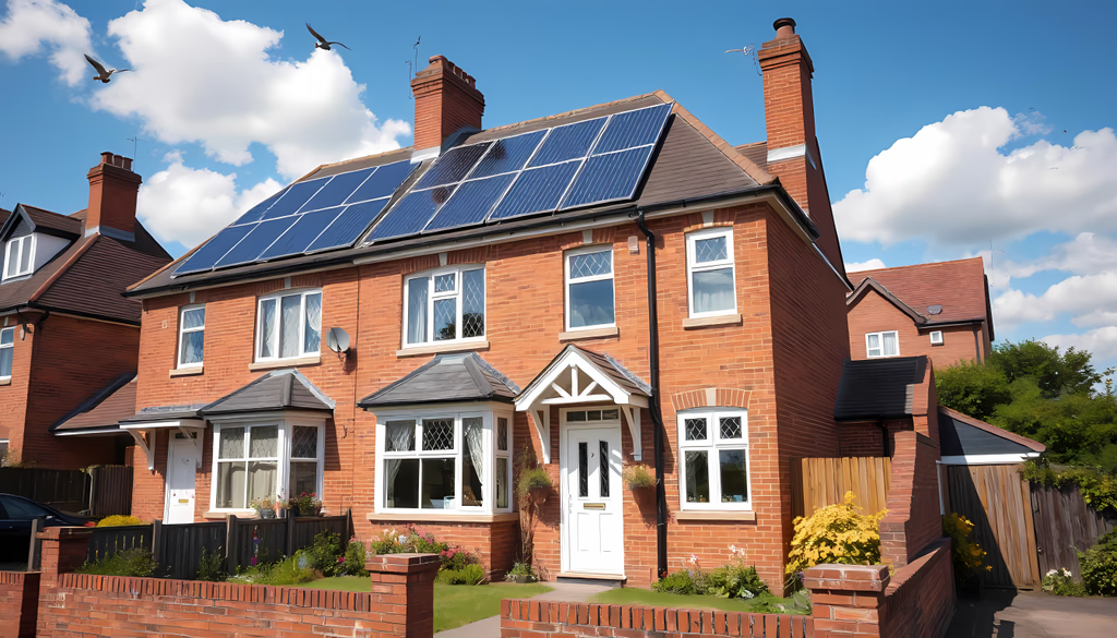 UK home with solar panels